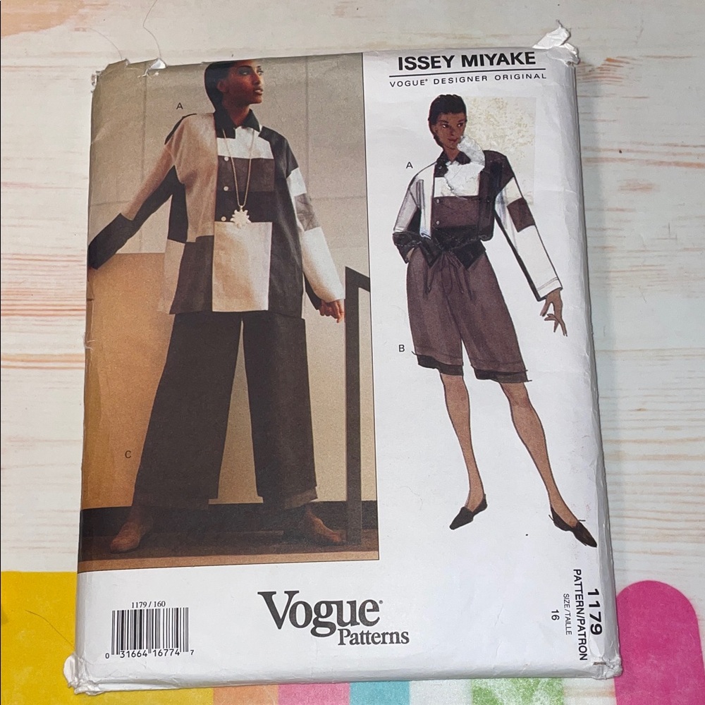 VINTAGE ISSEY MIYAKE 1993 UNCUT SEWING VOGUE PATTERN 2 pc SHIRT PANTS SZ 16 1179